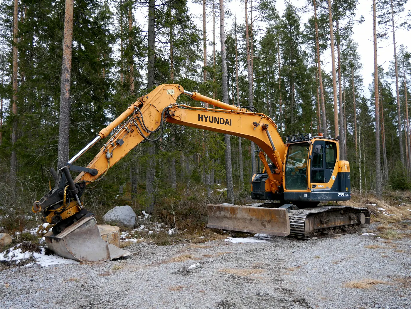 Excavator working